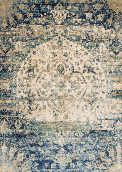 Loloi Rugs Anastasia Collection Rug in Blue, Ivory - 6'7" x 9'2"