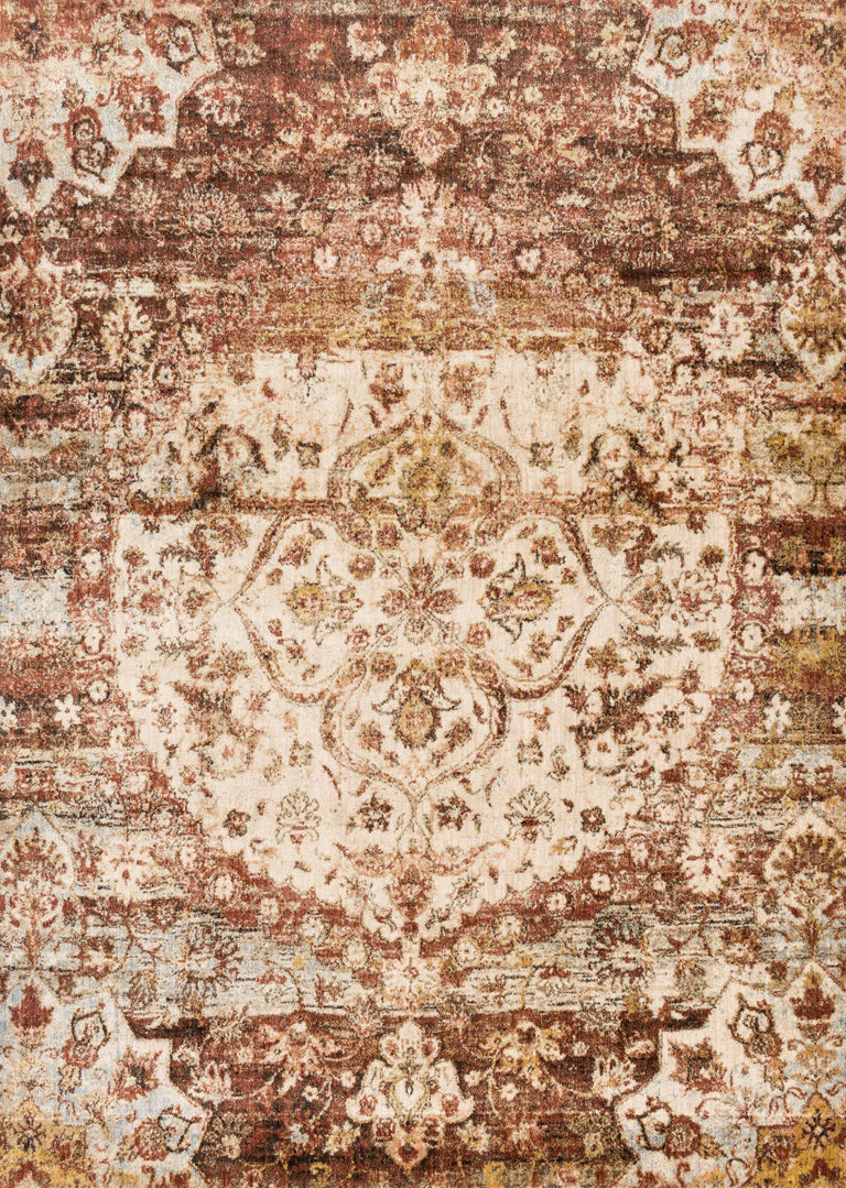 Loloi Rugs Anastasia Collection Rug in Rust, Ivory - 9'6" x 9'6"