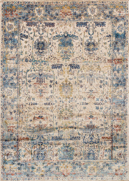 Loloi Rugs Anastasia Collection Rug in Sand, Lt. Blue - 13' x 18'