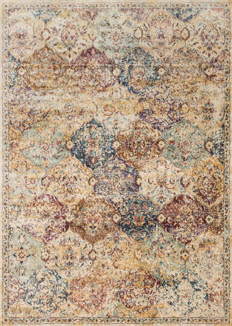 Loloi Rugs Anastasia Collection Rug in Ivory, Multi - 7'10" x 7'10", ANASAF-12IVML7A0R
