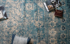 Loloi Rugs Anastasia Collection Rug in Lt. Blue, Ivory - 9'6" x 9'6"