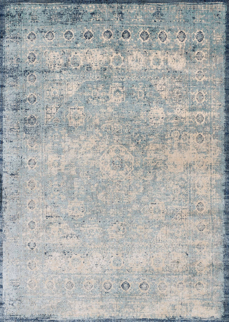 Loloi Rugs Anastasia Collection Rug in Lt. Blue, Ivory - 9'6" x 9'6"