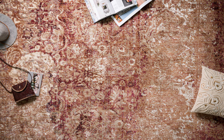 Loloi Rugs Anastasia Collection Rug in Copper, Ivory - 9'6" x 9'6"