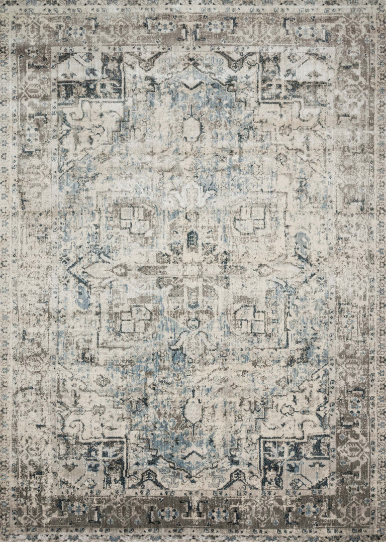 Loloi Rugs Anastasia Collection Rug in Blue, Slate - 9'6" x 9'6"