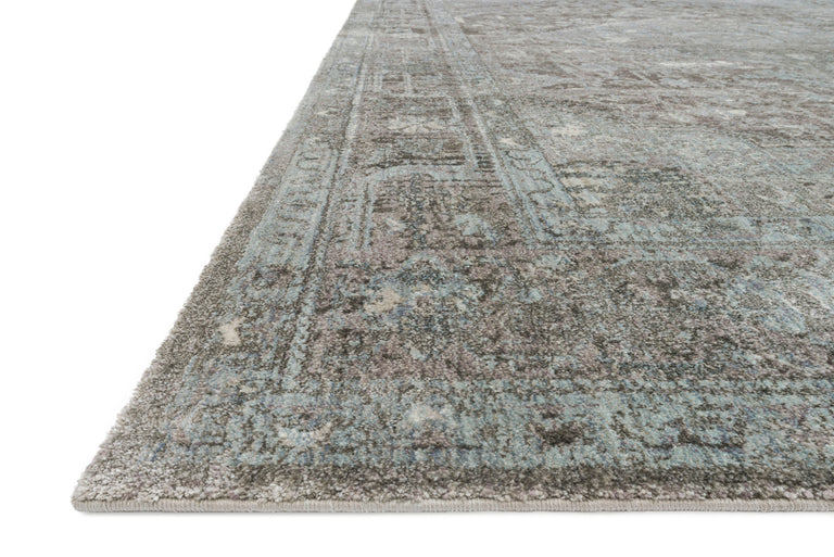 Loloi Rugs Anastasia Collection Rug in Stone, Blue - 9'6" x 9'6"
