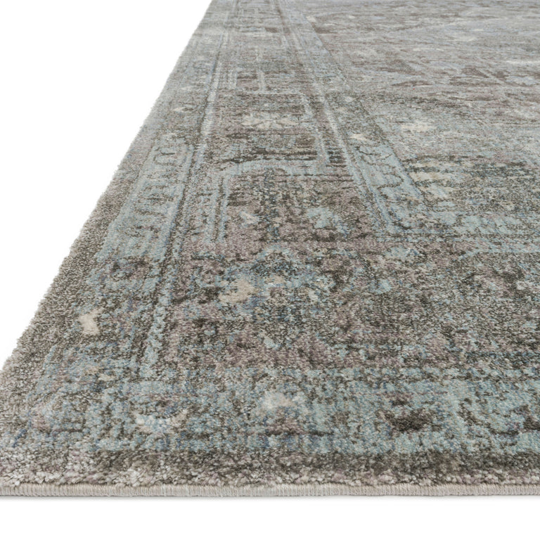 Loloi Rugs Anastasia Collection Rug in Stone, Blue - 7'10" x 7'10"