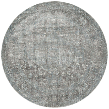 Loloi Rugs Anastasia Collection Rug in Stone, Blue - 9'6" x 9'6"