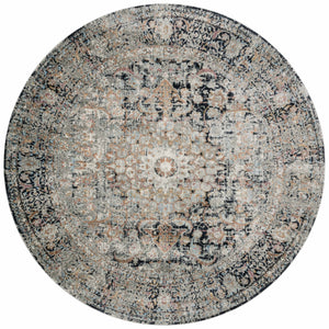 Loloi Rugs Anastasia Collection Rug in Charcoal, Sunset - 7'10" x 7'10"
