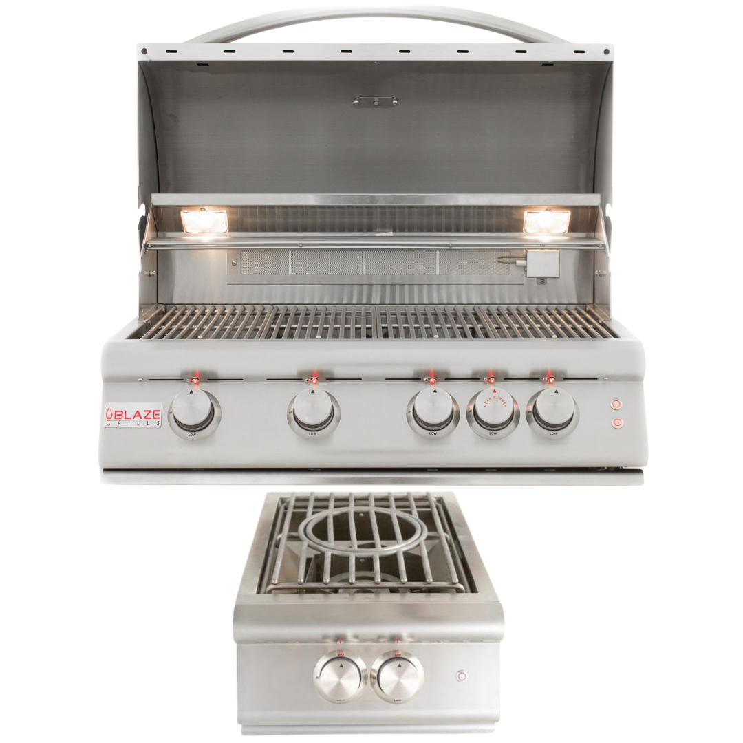 Blaze Premium LTE 32 in. Propane Gas Grill & Side Burner Package, AP-BLZ-4LTE2-LP-3