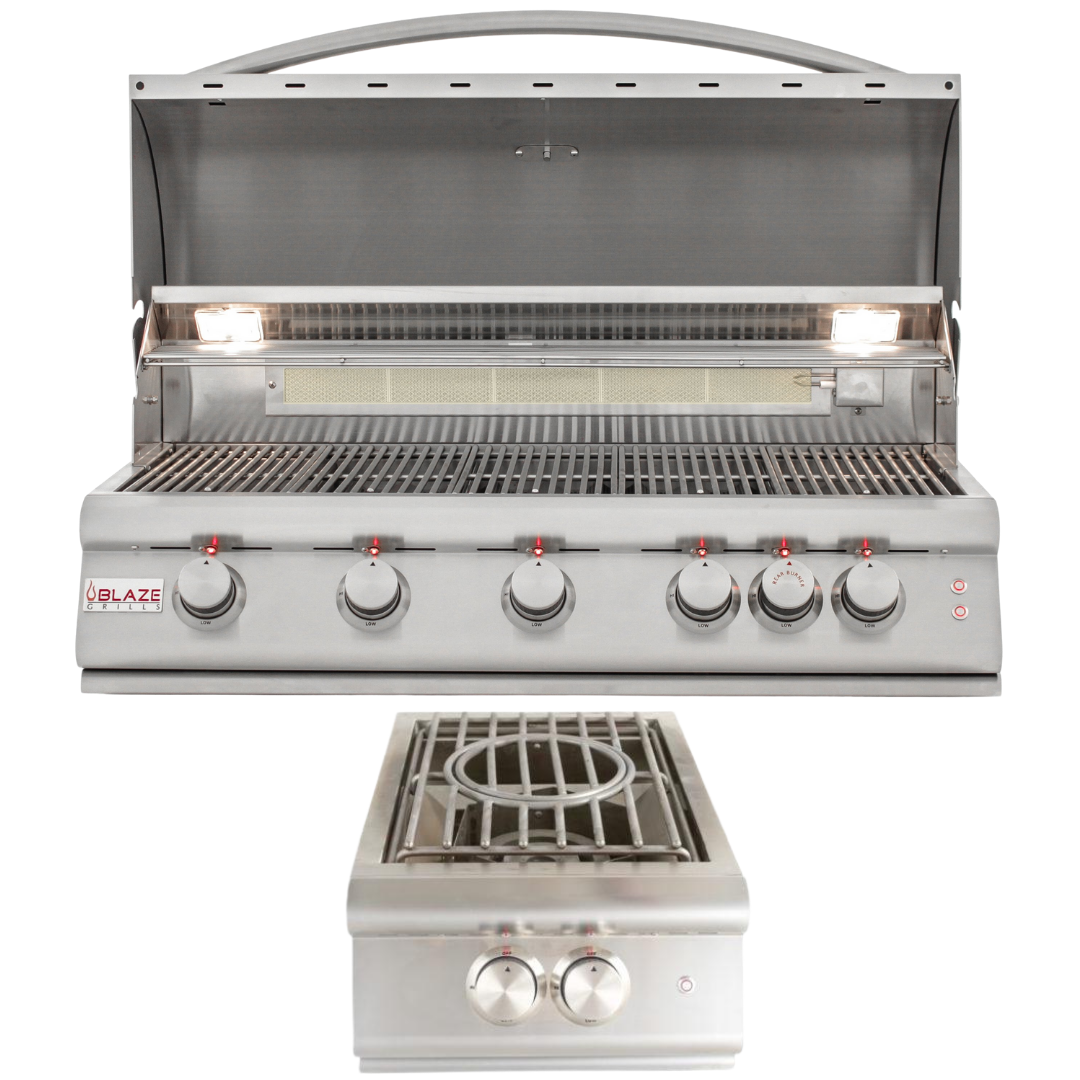 Blaze Professional 40 in. Propane Gas Grill & Side Burner Package, AP-BLZ-5LTE2-LP-3