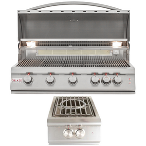 Blaze Professional 40 in. Natural Gas Grill & Side Burner Package, AP-BLZ-5LTE2-NG-3