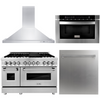 ZLINE  Kitchen Package - 48 inch Dual Fuel Range, Range Hood, Microwave Drawer & Dishwasher, AP-RA48-3