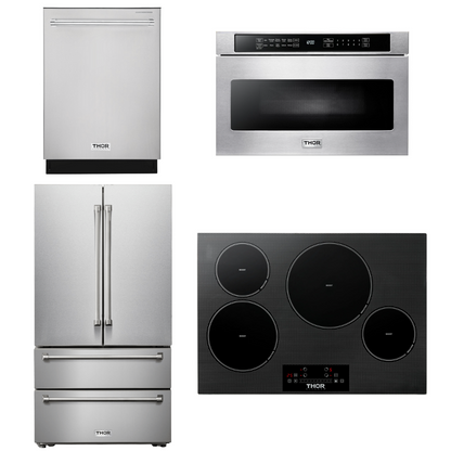 THOR Kitchen Package - 30" Induction Cooktop, Microwave, Refrigerator, Dishwasher, AP-TIH30-6