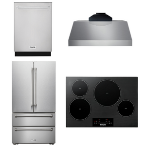 THOR Kitchen Package - 30" Induction Cooktop, Range Hood, Microwave, Refrigerator, Dishwasher, AP-TIH30-C-2