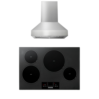 THOR Kitchen Package - 30" Induction Cooktop, Range Hood, AP-TIH30-W