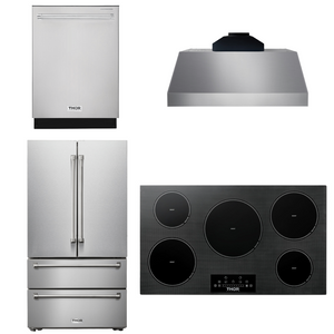 THOR Kitchen Package - 36" Induction Cooktop, Range Hood, Refrigerator, Dishwasher, AP-TIH36-C-2
