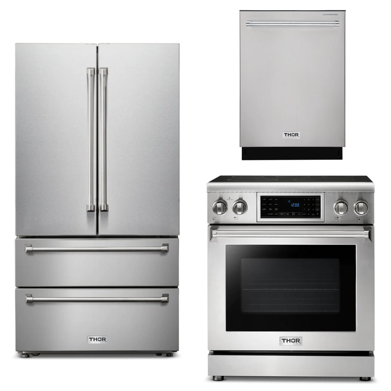 Thor Kitchen Appliance Package - 30 In. Electric Range, Refrigerator, Dishwasher, AP-TRE3001-2