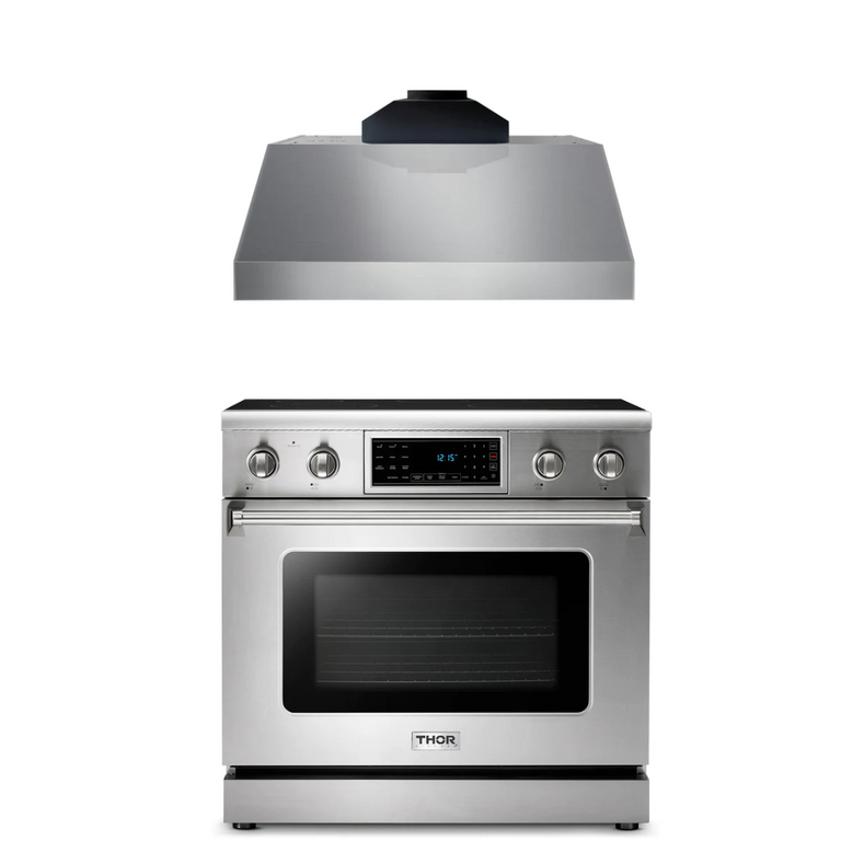Thor Kitchen Appliance Package - 36 In. Electric Range, Range Hood, AP-TRE3601-C
