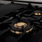 ZLINE Autograph 48 in. Gas Burner/Electric Oven in DuraSnow® Stainless Steel with Matte Black Accents, RASZ-SN-48-MB