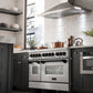 ZLINE Autograph 48 in. Gas Burner/Electric Oven in DuraSnow® Stainless Steel with Matte Black Accents, RASZ-SN-48-MB