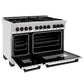 ZLINE Autograph 48 in. Gas Burner/Electric Oven in DuraSnow® Stainless Steel with Matte Black Accents, RASZ-SN-48-MB