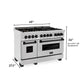 ZLINE Autograph 48 in. Gas Burner/Electric Oven in DuraSnow® Stainless Steel with Matte Black Accents, RASZ-SN-48-MB