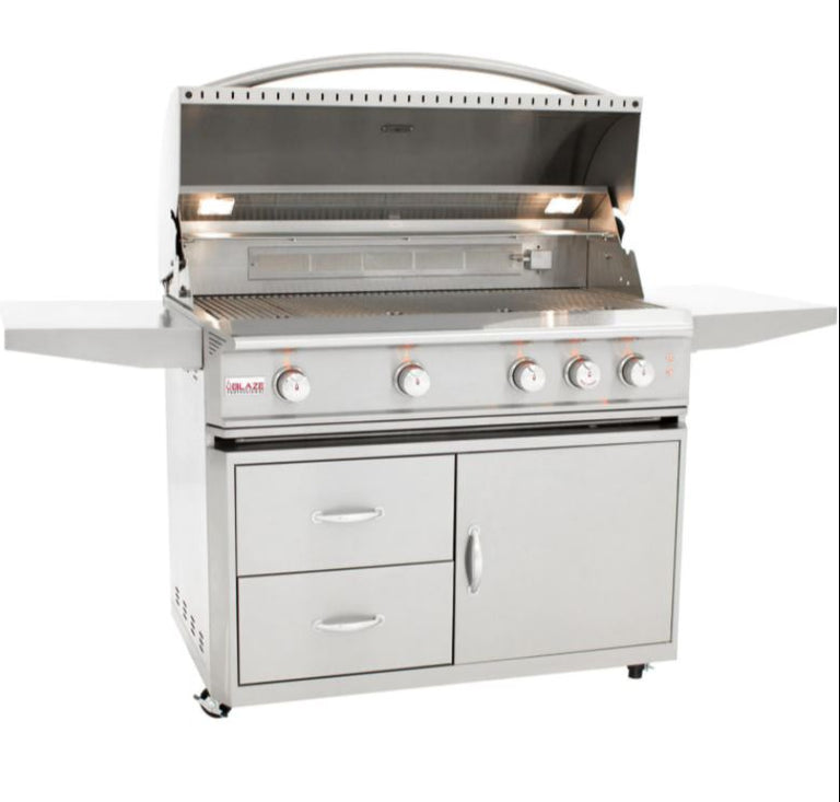 Blaze Professional 44 in., 4 Burner Built-In Natural Gas Grill with Grill Cart, AP-BLZ-4PRO-NG