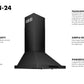 ZLINE 24 in. Convertible Vent Wall Mount Range Hood in Black Stainless Steel, BSKBN-24