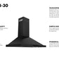 ZLINE 30 in. Convertible Vent Wall Mount Range Hood in Black Stainless Steel, BSKBN-30