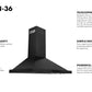 ZLINE 36 in. Convertible Vent Wall Mount Range Hood in Black Stainless Steel, BSKBN-36