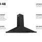 ZLINE 48 in. Convertible Vent Wall Mount Range Hood in Black Stainless Steel, BSKBN-48