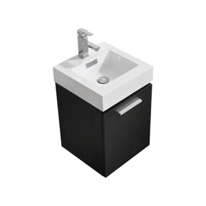Bliss 16 in. Wall Mount Modern Bathroom Vanity - Black