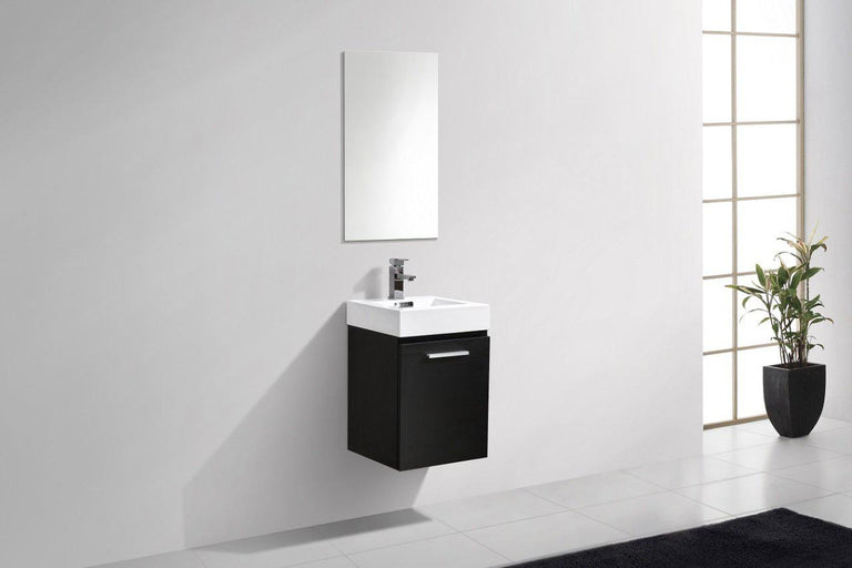 Bliss 16 in. Wall Mount Modern Bathroom Vanity - Black