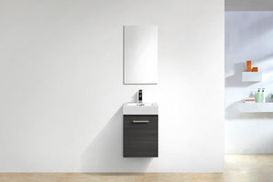 Bliss 16 in. Wall Mount Modern Bathroom Vanity - Gray Oak
