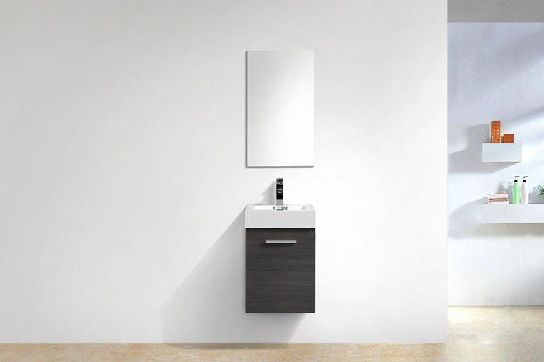 Bliss 16 in. Wall Mount Modern Bathroom Vanity - Gray Oak