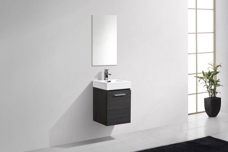 Bliss 16 in. Wall Mount Modern Bathroom Vanity - Gray Oak