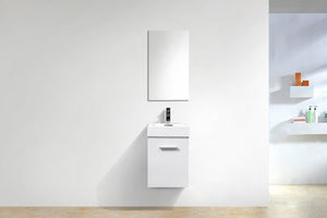 Bliss 16 in. Wall Mount Modern Bathroom Vanity - High Gloss White