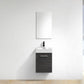 Bliss 16 in. Wall Mount Modern Bathroom Vanity - High Gloss Gray Oak