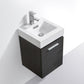 Bliss 16 in. Wall Mount Modern Bathroom Vanity - High Gloss Gray Oak