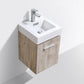 Bliss 16 in. Wall Mount Modern Bathroom Vanity - Nature Wood