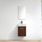 Bliss 16 in. Wall Mount Modern Bathroom Vanity - Walnut