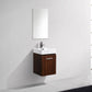 Bliss 16 in. Wall Mount Modern Bathroom Vanity - Walnut