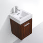 Bliss 16 in. Wall Mount Modern Bathroom Vanity - Walnut