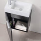 Bliss 18 in. Wall Mount Modern Bathroom Vanity - High Gloss Gray Oak