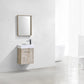 Bliss 18 in. Wall Mount Modern Bathroom Vanity - Nature Wood