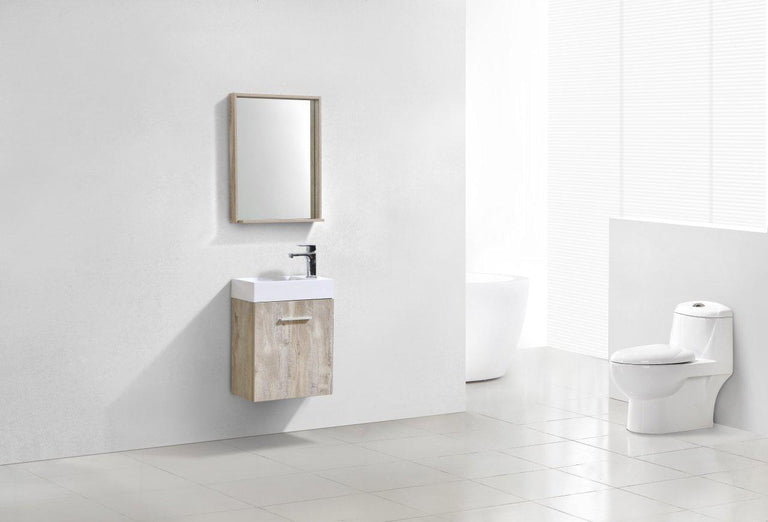 Bliss 18 in. Wall Mount Modern Bathroom Vanity - Nature Wood