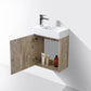 Bliss 18 in. Wall Mount Modern Bathroom Vanity - Nature Wood