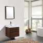 Bliss 24 in. Wall Mount Modern Bathroom Vanity - Walnut