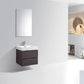 Bliss 24 in. Wall Mount Modern Bathroom Vanity - High Gloss Gray Oak