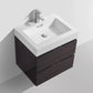 Bliss 24 in. Wall Mount Modern Bathroom Vanity - High Gloss Gray Oak